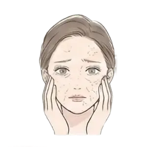 乾燥肌・インナードライ 悩んでいる女性 画像